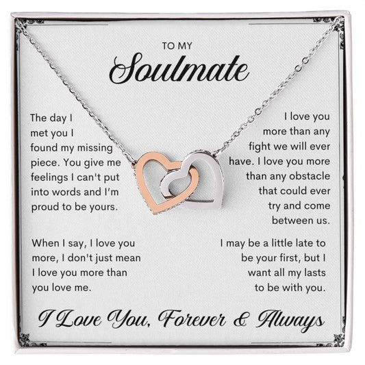 To My Soulmate | Interlocking Hearts necklace